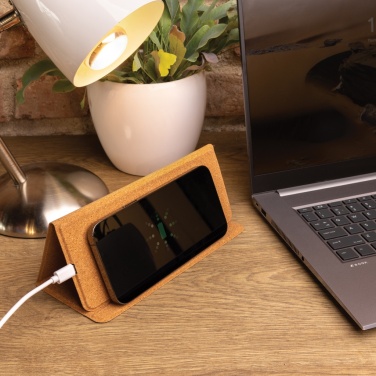 Logotrade promotional item image of: 10W wireless charging cork mousepad and stand