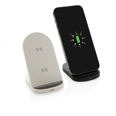 Logo trade promotional item photo of: RCS recycled plastic double coil wireless stand 15W