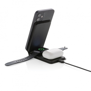 Logo trade advertising products picture of: Swiss Peak RCS rPU 15W  3-in-1 magnetic wireless charger