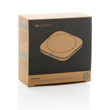 Logotrade promotional item image of: Oregon RCS recycled plastic and cork 10W wireless