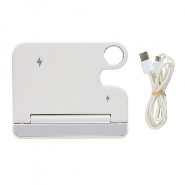 Logotrade promotional gift image of: Joltz RCS recycled plastic dual 15W charger with iWatch slot