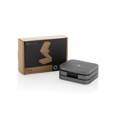 Logotrade advertising product image of: Terra RCS recycled aluminum foldable 3 in 1 15W charger