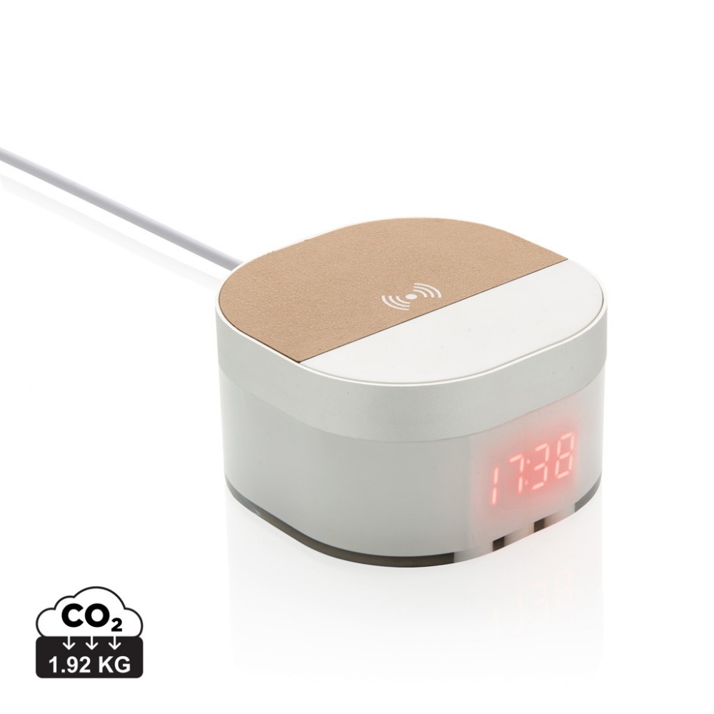 Logotrade promotional merchandise picture of: Aria 5W Wireless Charging Digital Clock