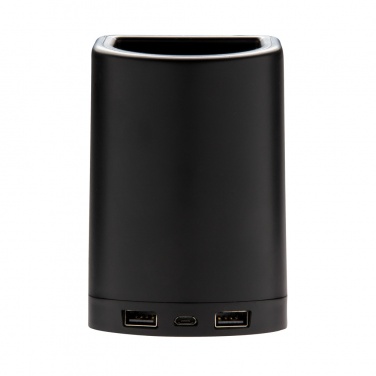 Logotrade promotional item picture of: Light up logo 5W wireless charging pen holder