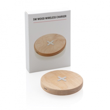 Logo trade business gift photo of: 5W wood wireless charger