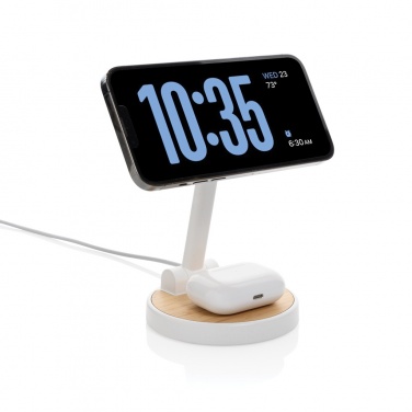 Logo trade promotional merchandise photo of: Ontario RCS rplastic 15W magnetic charging 2 in 1 stand