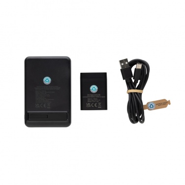 Logo trade business gift photo of: Powerbase RCS recycled plastic 3 in 1 charger with powerbank