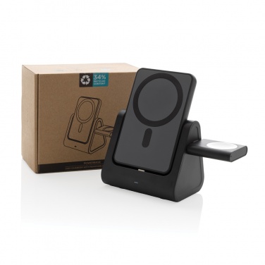 Logotrade promotional giveaway image of: Powerbase RCS recycled plastic 3 in 1 charger with powerbank