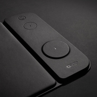 Logo trade advertising products picture of: Swiss peak RCS recycled PU 15W 3 in 1 charging mousepad