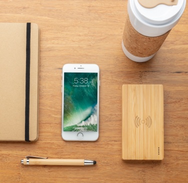 Logotrade advertising product picture of: Bamboo 4.000 mAh wireless 5W Powerbank