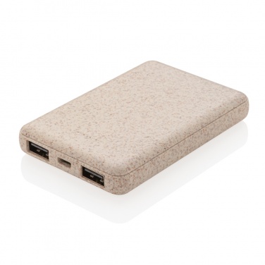 Logo trade promotional item photo of: Wheat Straw 5.000 mAh Pocket Powerbank