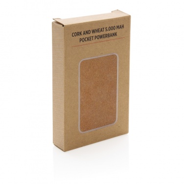 Logo trade promotional giveaways image of: Cork and Wheat 5.000 mAh pocket powerbank
