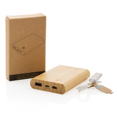 Logotrade corporate gift image of: Bamboo 5.000 mAh powerbank