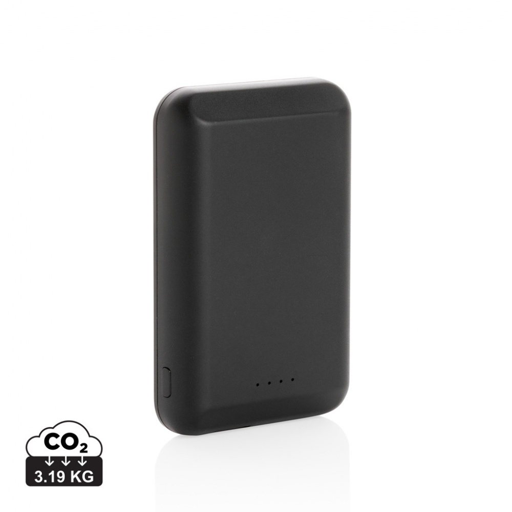 Logo trade promotional merchandise image of: Magnetic 5.000 mAh 5W wireless powerbank