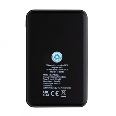 Logotrade corporate gift image of: RCS recycled plastic 5.000 mAh Powerbank