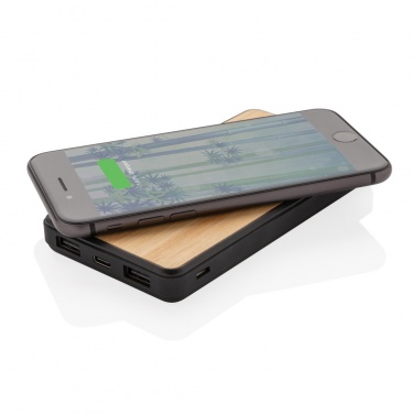 Logo trade promotional giveaways image of: RCS recycled plastic 8000 mAh Wireless Powerbank