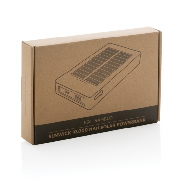 Logotrade corporate gifts photo of: Sunwick 10.000 mAh Bamboo solar powerbank