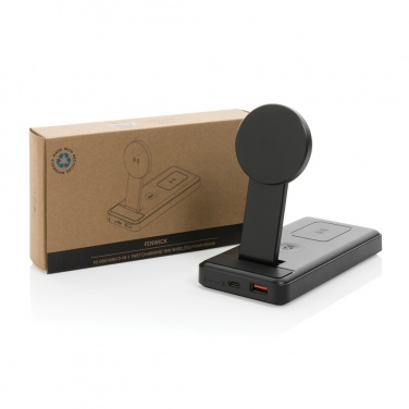 Logo trade promotional products picture of: Fenwick RCS recycled plastic 10000mah  3 in 1 fast powerbank