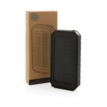 Logotrade promotional merchandise picture of: RCS recycled plastic Solar powerbank with 10W Wireless