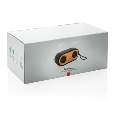 Logo trade advertising products image of: Bamboo X double speaker