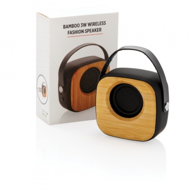 Logotrade promotional item image of: Bamboo 3W Wireless Fashion Speaker