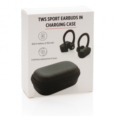 Logo trade promotional gift photo of: TWS sport earbuds in charging case