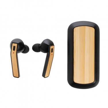 Logotrade promotional giveaway image of: Bamboo Free Flow TWS earbuds in case