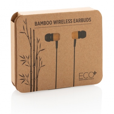 Logotrade advertising products photo of: Bamboo wireless earbuds