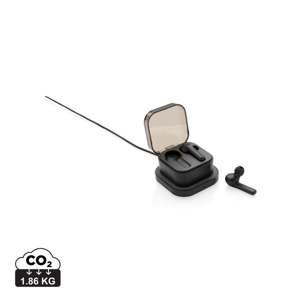 Logotrade promotional item image of: TWS earbuds in wireless charging case