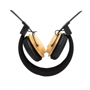 Logo trade promotional giveaways picture of: Bamboo wireless headphone