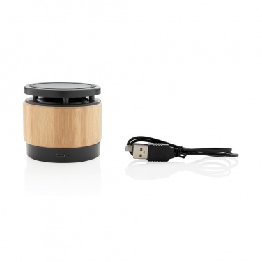 Logotrade corporate gifts photo of: Bamboo wireless charger speaker