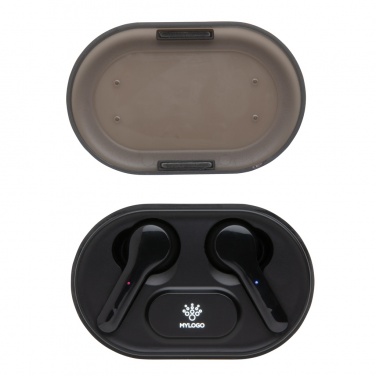 Logo trade advertising products picture of: Light up logo TWS earbuds in charging case