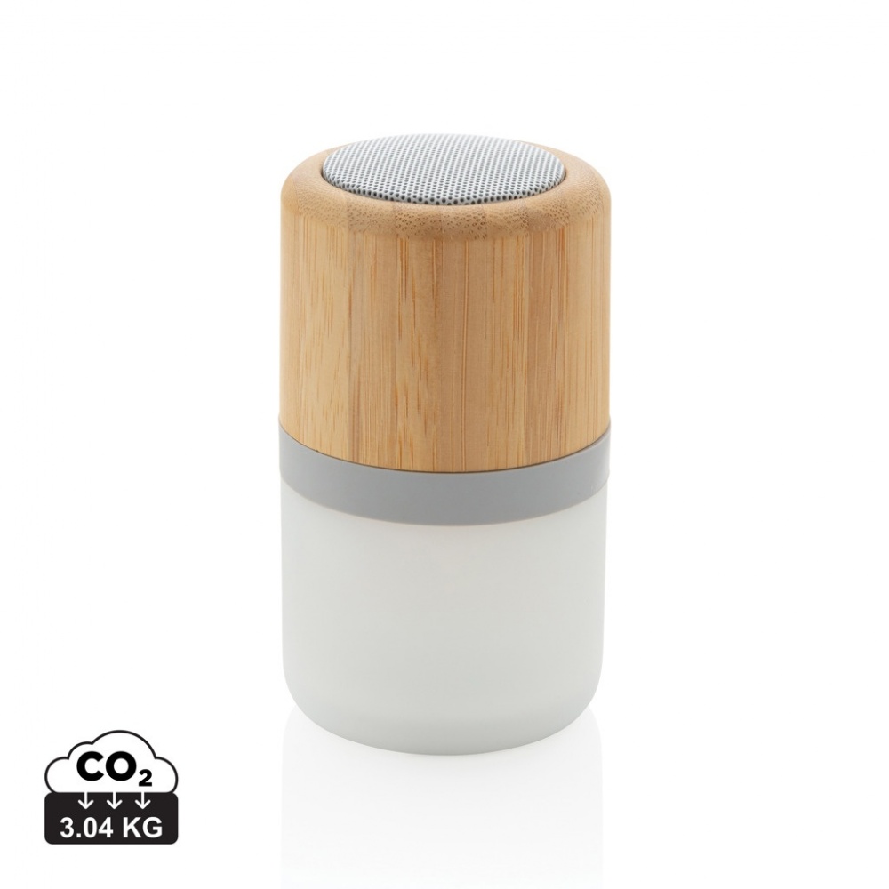 Logotrade corporate gift picture of: Bamboo colour changing 3W speaker light