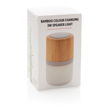 Logotrade promotional giveaway image of: Bamboo colour changing 3W speaker light