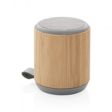 Logo trade promotional items picture of: Bamboo and fabric 3W wireless speaker