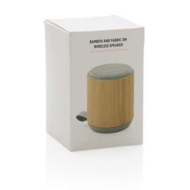 Logotrade promotional product picture of: Bamboo and fabric 3W wireless speaker