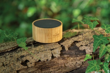 Logotrade promotional merchandise image of: RCS recycled plastic and bamboo 3W wireless speaker