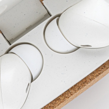 Logotrade promotional giveaway image of: Oregon RCS recycled plastic and cork TWS earbuds