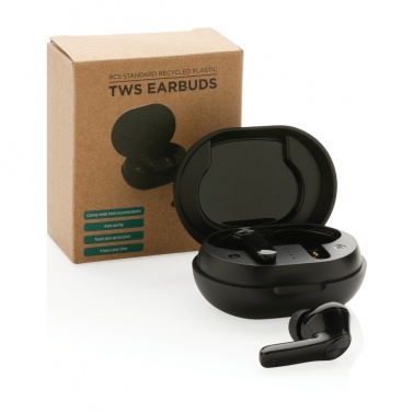 Logo trade advertising product photo of: RCS standard recycled plastic TWS earbuds