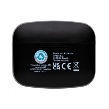 Logo trade promotional gifts picture of: RCS recycled plastic Swiss Peak ANC TWS earbuds