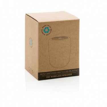 Logo trade promotional gift photo of: RCS certified recycled plastic 5W Wireless speaker