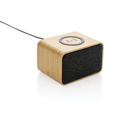 Logo trade business gift photo of: RCS Rplastic 3W speaker with bamboo 5W wireless