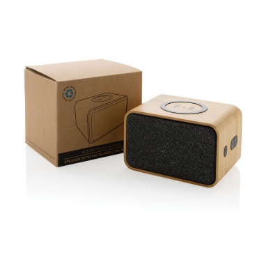 Logotrade promotional gift picture of: RCS Rplastic 3W speaker with bamboo 5W wireless
