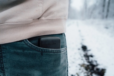 Logo trade advertising products picture of: Skywave RCS recycled plastic solar earbuds