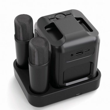 Logotrade promotional items photo of: Singvibe RCS recycled plastic karaoke set with double mic