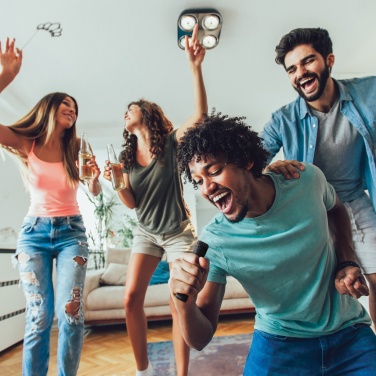 Logotrade advertising products photo of: Singvibe RCS recycled plastic karaoke set with double mic