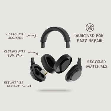 Logotrade promotional giveaway picture of: Irvine RCS recycled and repairable ANC wireless headphone