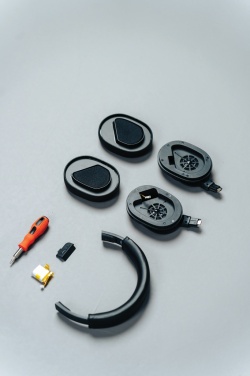 Logotrade promotional item image of: Irvine RCS recycled and repairable ANC wireless headphone