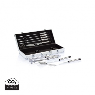 Logo trade corporate gifts image of: 12 pcs barbecue set in aluminium box