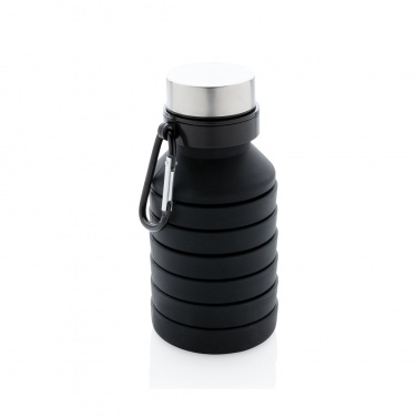 Logo trade promotional merchandise photo of: Leakproof collapsible silicone bottle with lid